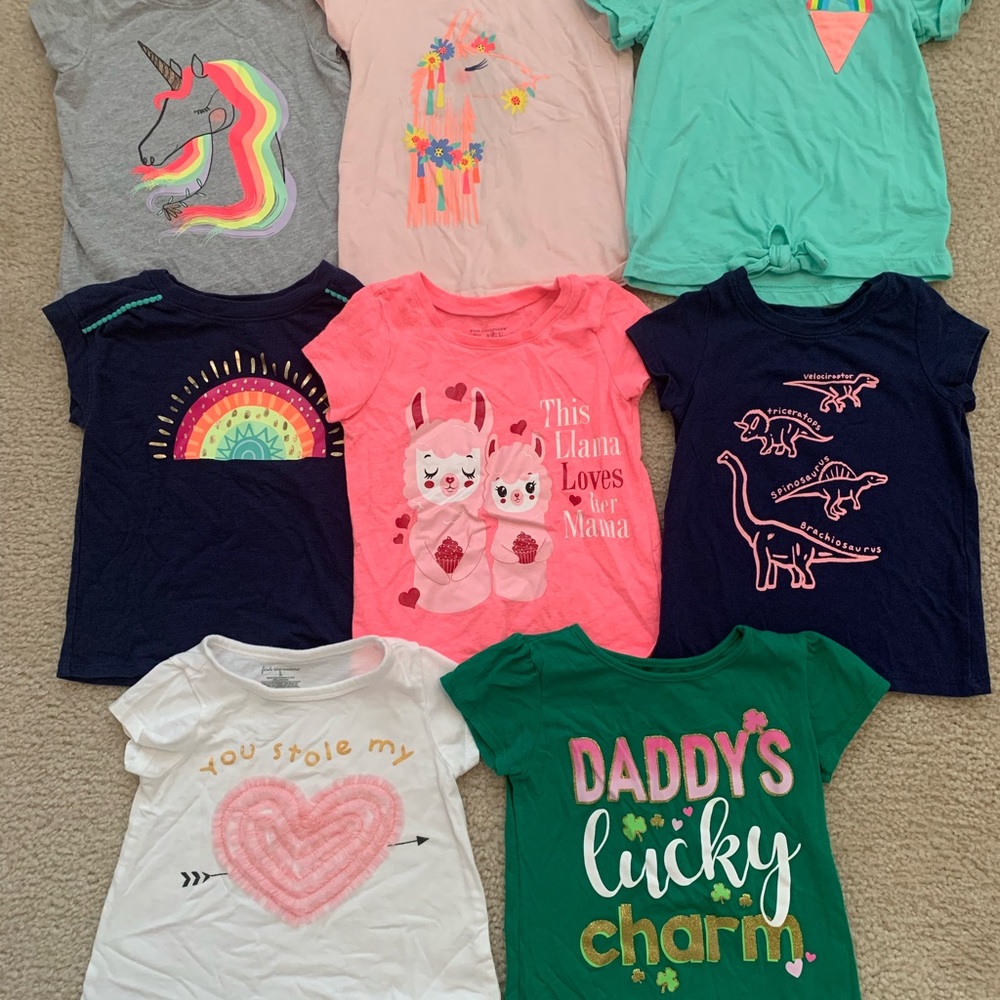 Short sleeve shirts toddler girl size 2t bundle